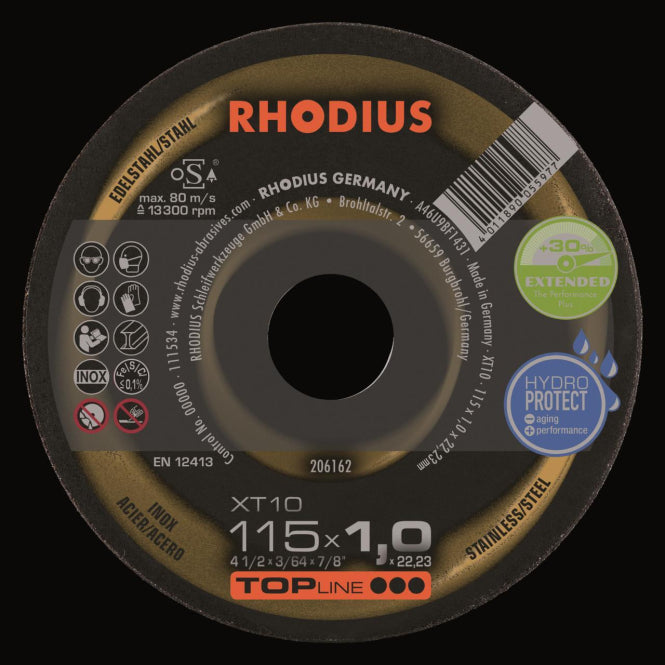 Rhodius Trennscheiben XT 10       206162 115x1,0x22,23 Extradünn        Edelstahl