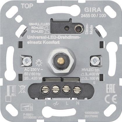 GIRA 245500 S3000 Uni-LED-Drehdimm-      einsatz Komfort Einsatz