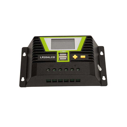WATTSTUNDE® PWM Solar Laderegler 20A mit LCD-Anzeige und USB-Ports für 12V / 24V Systeme - Homeiq24