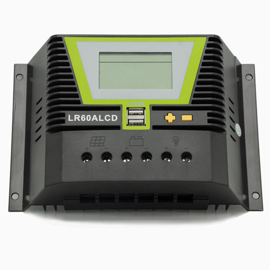 WATTSTUNDE® PWM Solar Laderegler 60A mit LCD-Anzeige und USB-Ports für 12V / 24V Systeme - Homeiq24