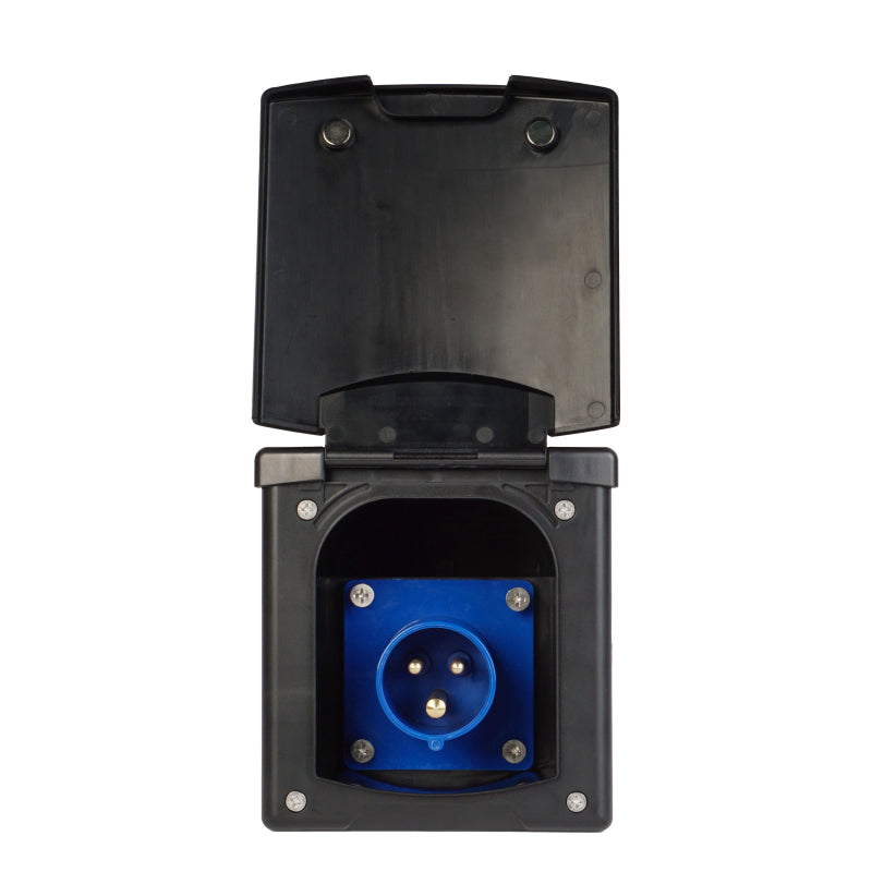 WATTSTUNDE® CEE-Einbausteckdose schwarz mit Magnetklappe, 16A - Homeiq24