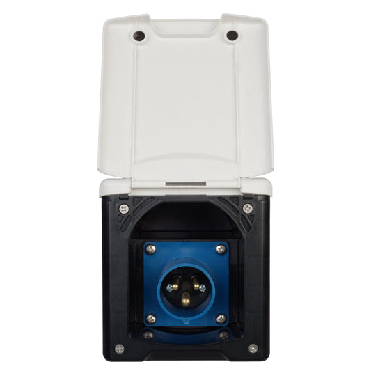 WATTSTUNDE® CEE-Einbausteckdose Weiß mit Magnetklappe, 16A - Homeiq24