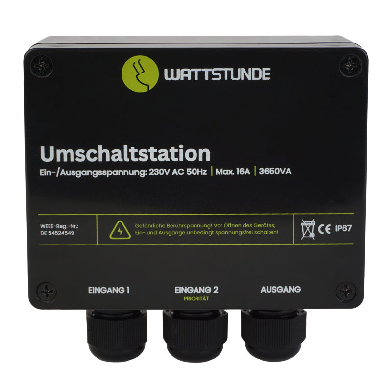 WATTSTUNDE® NVS Umschaltstation 16A Netzvorrangschaltung - Homeiq24